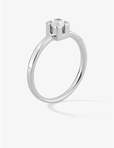 Bague solitaire en or blanc...