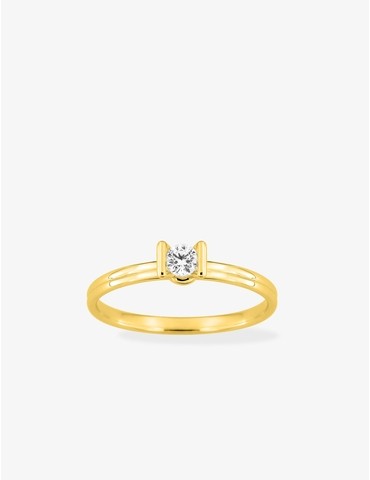 Bague solitaire en or jaune...