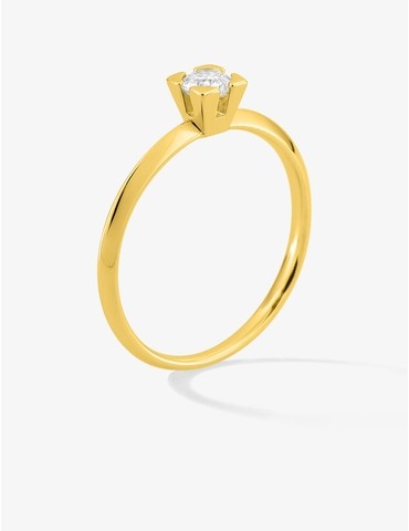 Bague solitaire en or jaune...