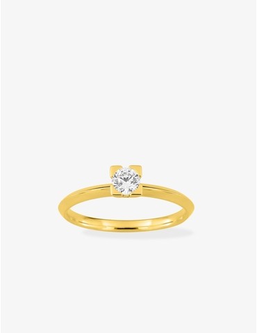 Bague solitaire en or jaune...