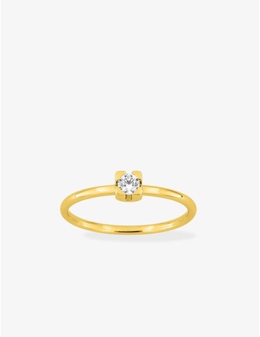 Bague solitaire en or jaune...