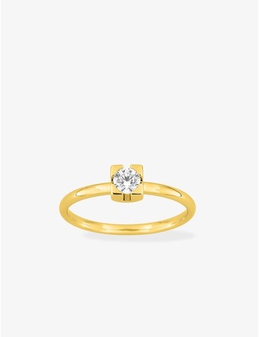 Bague solitaire en or jaune...