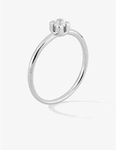 Bague solitaire en or blanc...