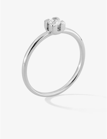 Bague solitaire en or blanc...