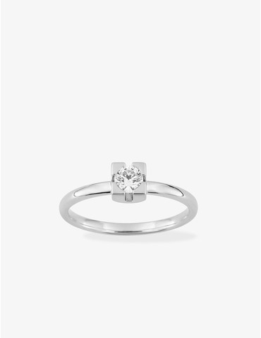Bague solitaire en or blanc...