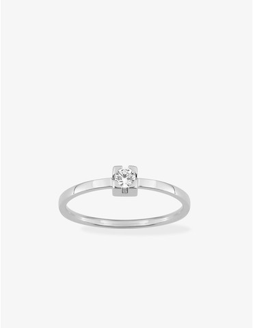 Bague solitaire anneau plat...