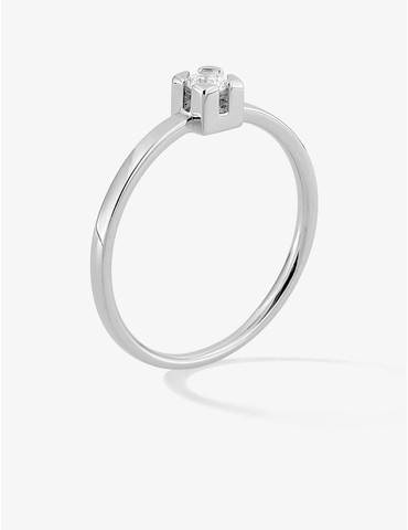 Bague solitaire anneau plat...