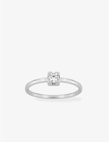 Bague solitaire anneau plat...
