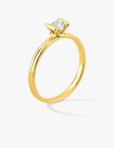 Bague solitaire en or jaune...