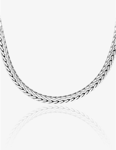 Collier acier maille palmier