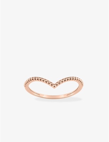 Bague or 375 ‰ rose en V