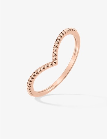 Bague or 375 ‰ rose en V