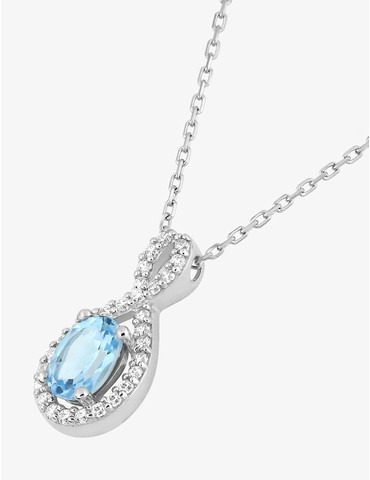 Collier or 375 ‰ blanc avec...
