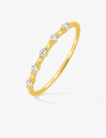 Bague or 750 ‰ jaune avec 5...