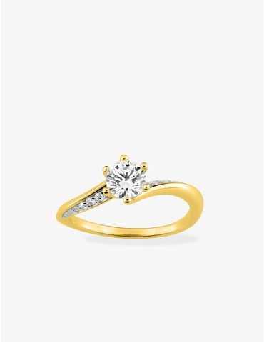 Bague plaqué or et rhodium...