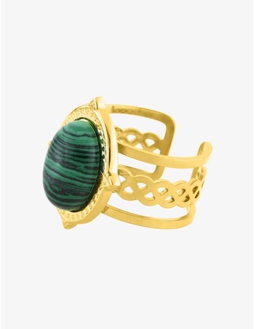 Bague ajustable acier doré...