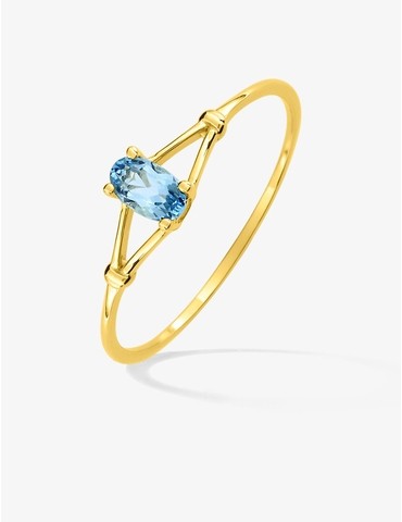 Bague topaze bleue traitée...