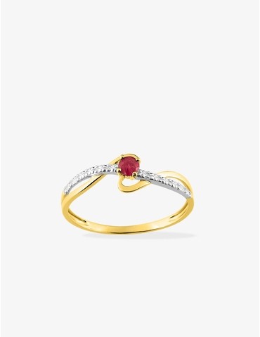 Bague rubis or 375 ‰ jaune...