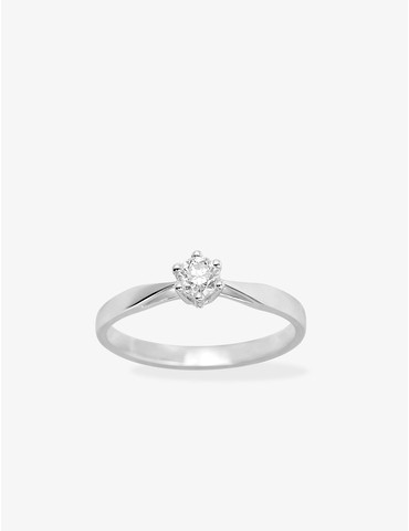 Bague solitaire en or blanc...