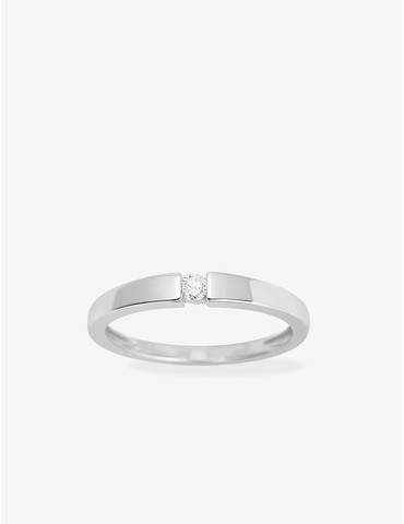 Bague solitaire en or blanc...