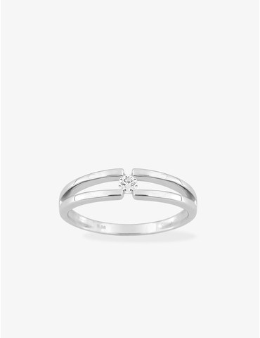 Bague solitaire en or blanc...