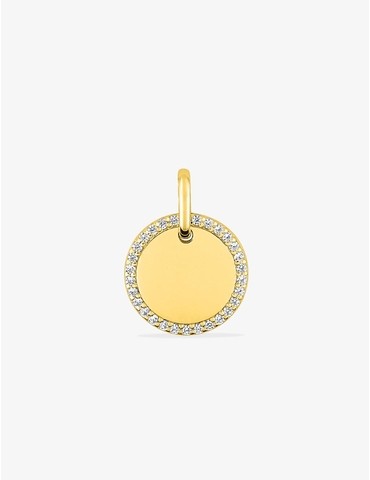Pendentif rond en plaqué or...