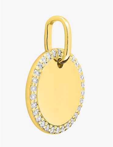 Pendentif rond en plaqué or...