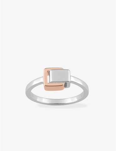 Bague bicolore argent 925...