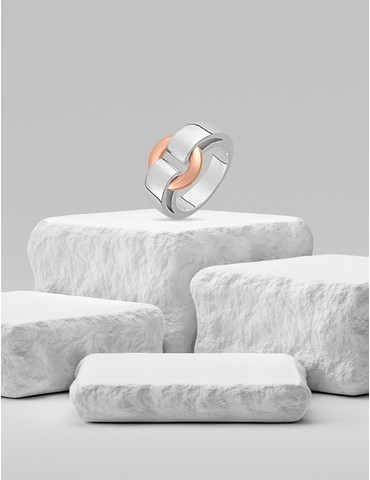 Bague bicolore argent 925...