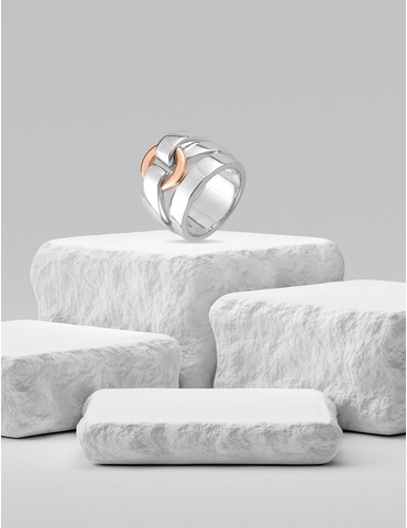 Bague bicolore argent 925...