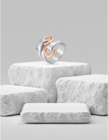 Bague bicolore argent 925...