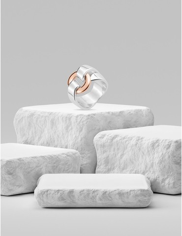 Bague bicolore argent 925...