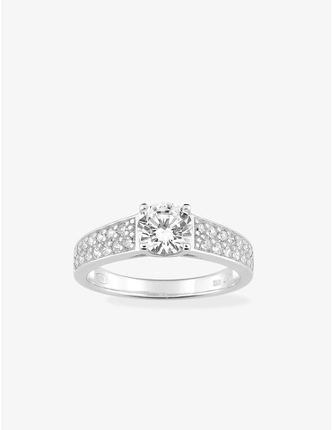 Bague solitaire accompagnée...