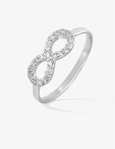 Bague infini argent rhodié...