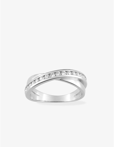Bague croisée serti rail...