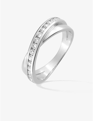 Bague croisée serti rail...