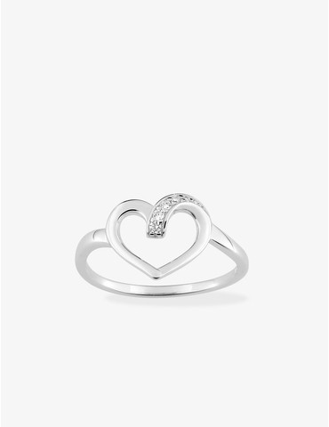 Bague cœur argent rhodié...
