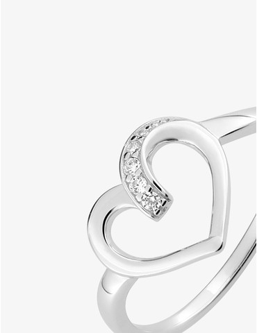 Bague cœur argent rhodié...