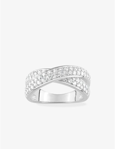 Bague croisée argent rhodié...