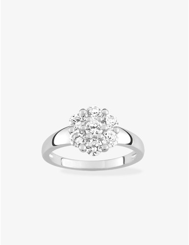 Bague fleur argent rhodié...