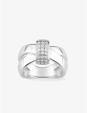 Bague anneaux reliés argent...