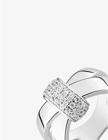 Bague anneaux reliés argent...