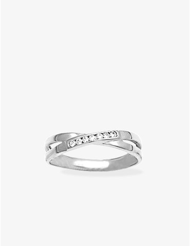 Bague 2 anneaux serti rail...