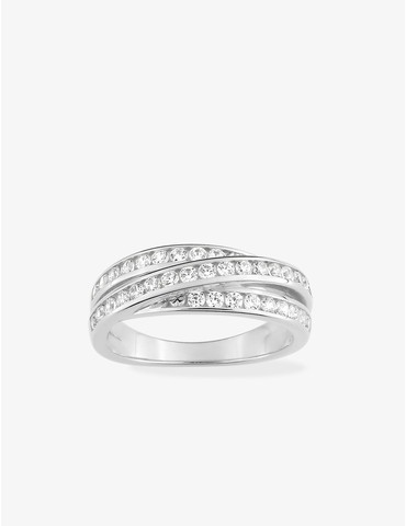 Bague 3 anneaux serti rail...
