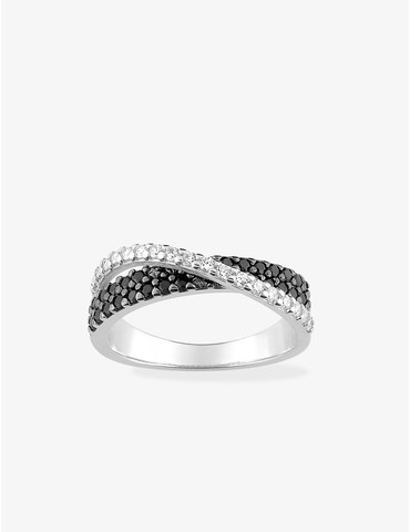 Bague croisée argent rhodié...
