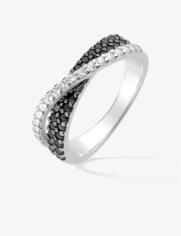 Bague croisée argent rhodié...