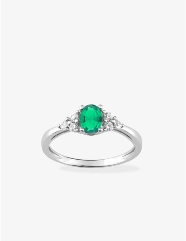 Bague solitaire accompagnée...
