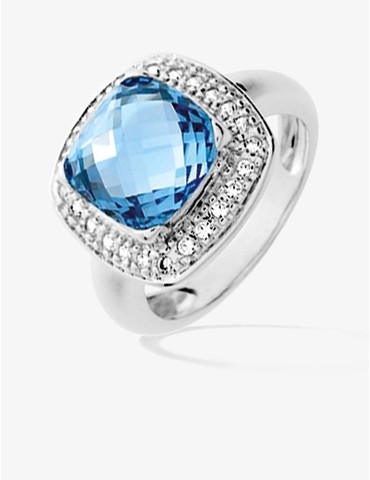 Bague argent rhodié 925 ‰...