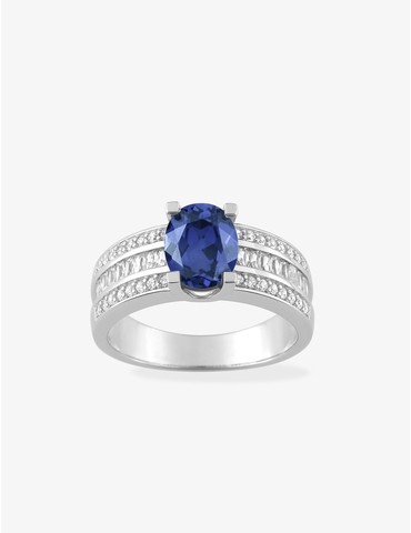 Bague solitaire accompagnée...