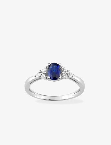 Bague solitaire accompagné...